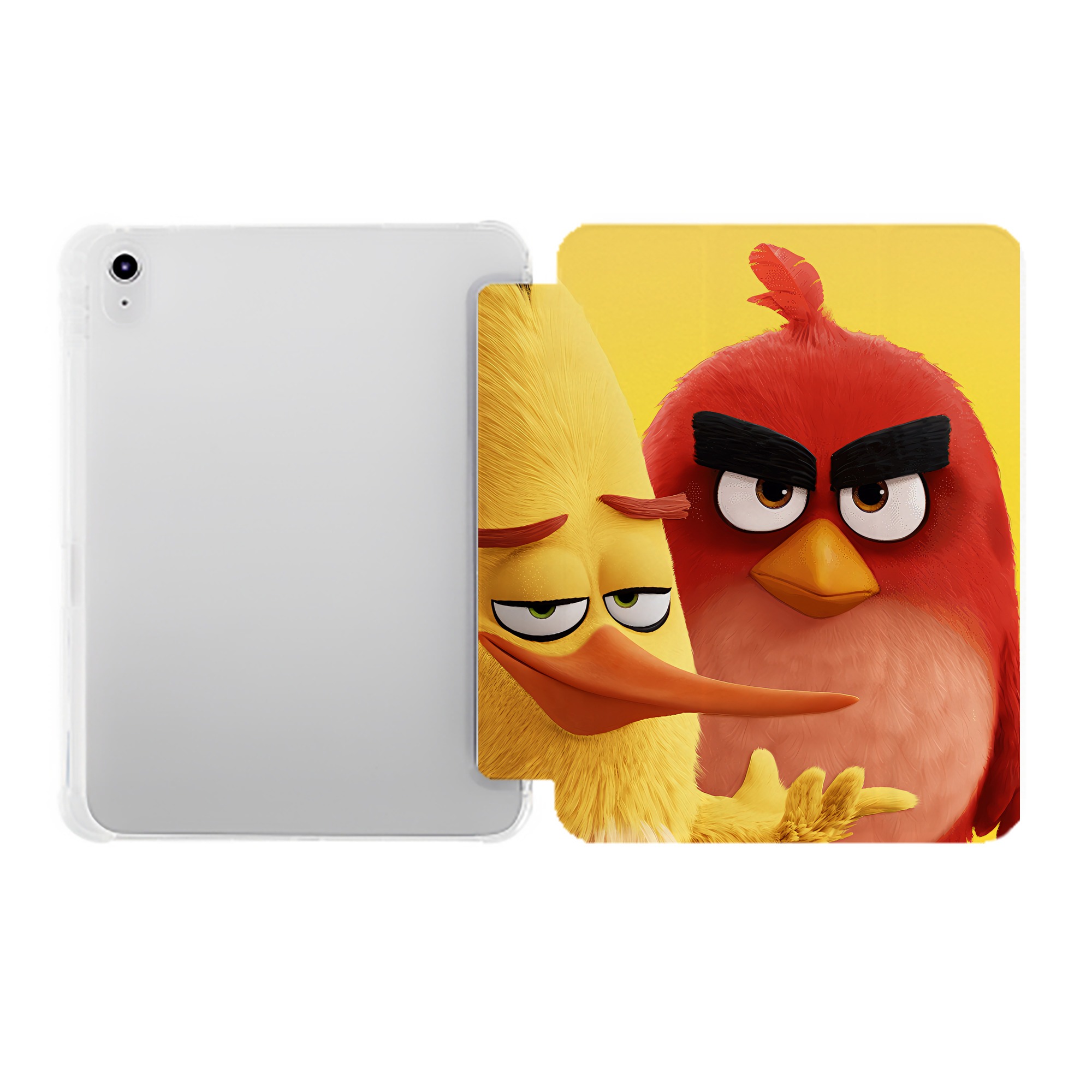 （画像用） Angry Birds アングリーバード IPad ケース ペン収納付き 三つ折りスタンド PUレザー×シリコン 対応機種9.5/10.5/10.9インチ